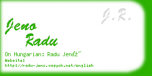 jeno radu business card